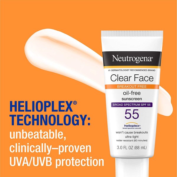 neutrogena clear face oil free sunscreen spf 55 ingredients